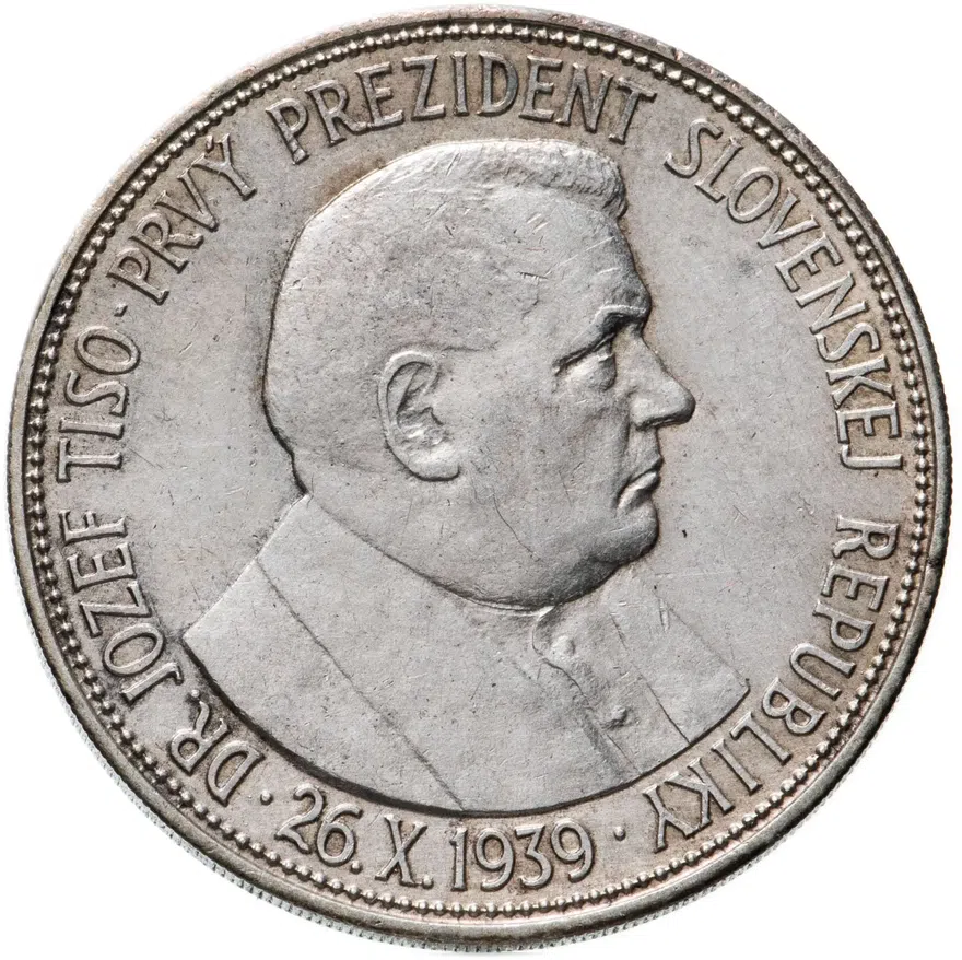 Словакия 20 крон (korun) 1939  Йозеф Тисо - первый президент Словацкой республики