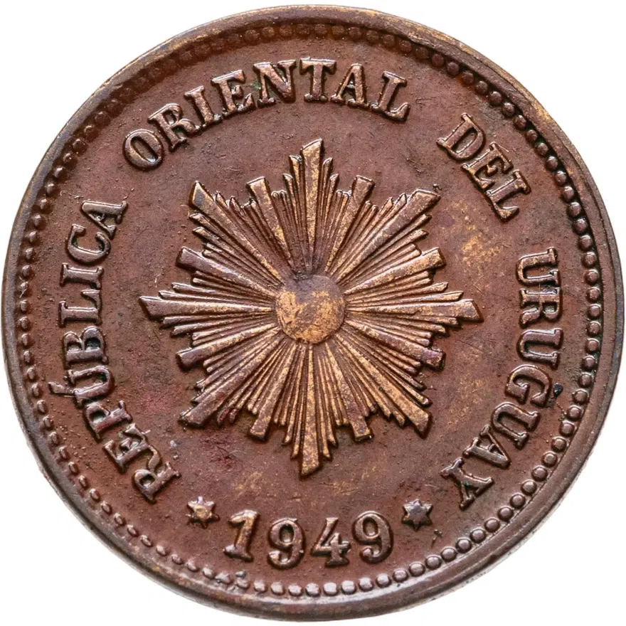 Уругвай 2 сентесимо (centesimos) 1949