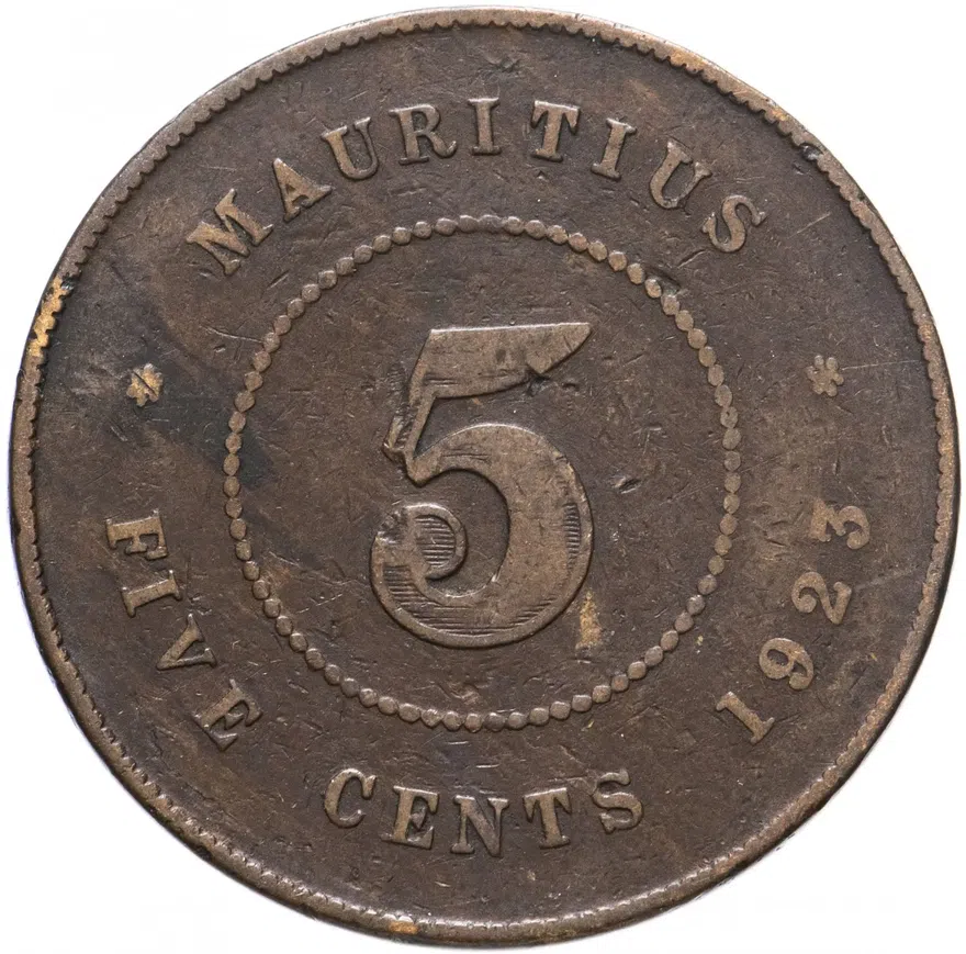 Маврикий 5 центов (cents) 1923