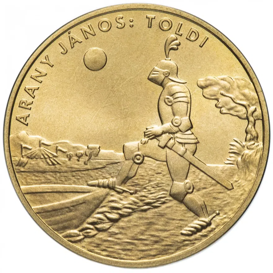 Венгрия 200 форинтов (forint, ketszaz) 2001   "Детская литература - Янош Арань, "Толди"", реверс