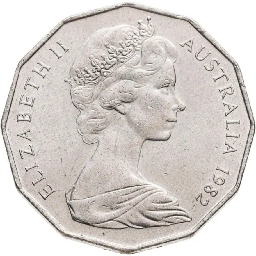Австралия 50 центов (cents) 1982  XII Игры Содружества, реверс