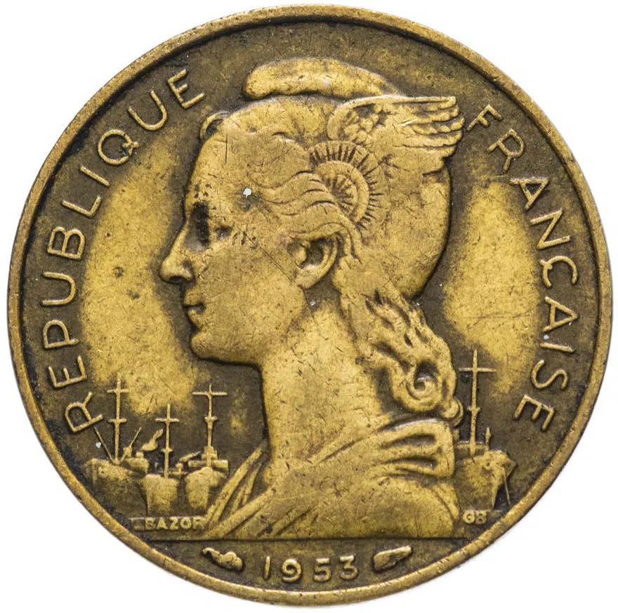 Мадагаскар 20 франков 1953, реверс