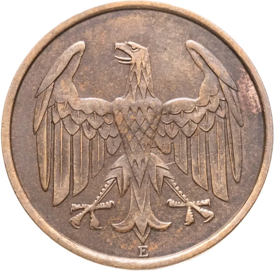 Германия (Веймарская республика) 4 рейх пфеннига (reichspfennig) 1932 E, реверс