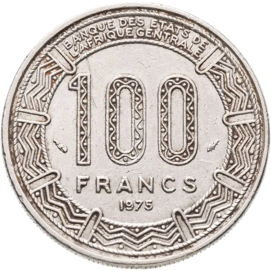 Центральноафриканская Республика 100 франков (francs) 1975, аверс