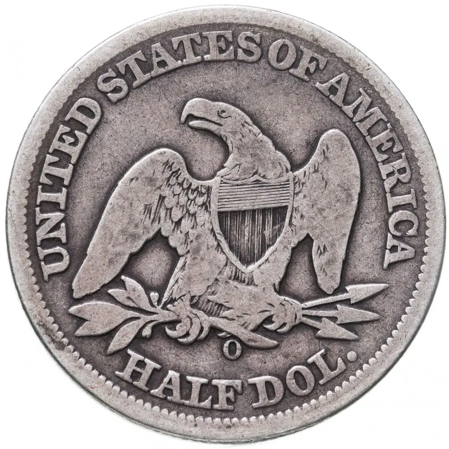 США 50 центов (1/2 доллара, half dollar) 1859 O Seated Liberty Half Dollar знак монетного двора: "O" - Новый Орлеан, реверс