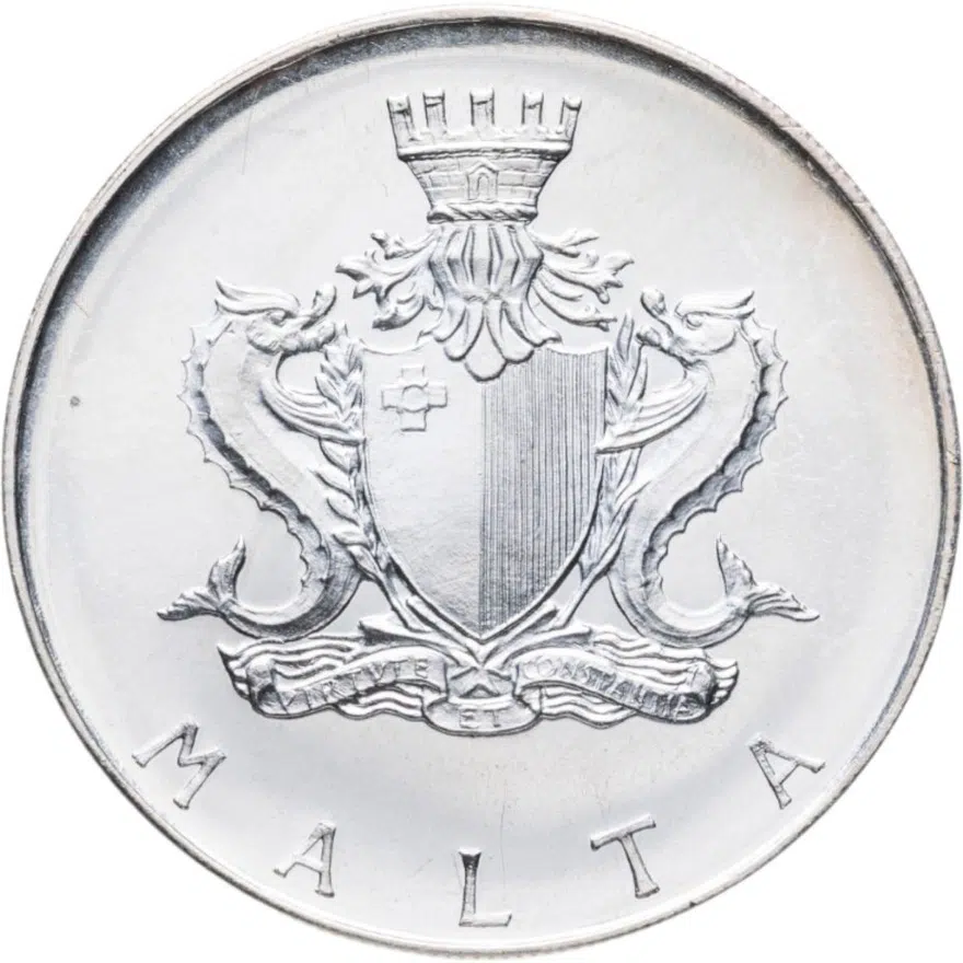 2 лиры (liri) 1974 Джованни Франческо Абела Мальта, реверс
