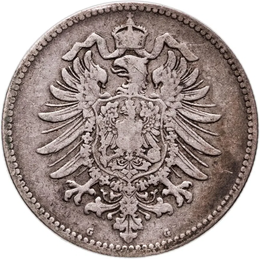 Германия (Германская Империя) 1 марка (mark) 1874 G, реверс