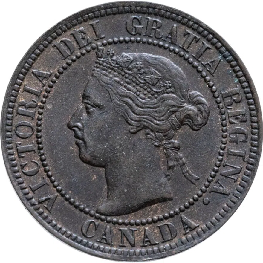 Канада 1 цент (cent) 1896, аверс
