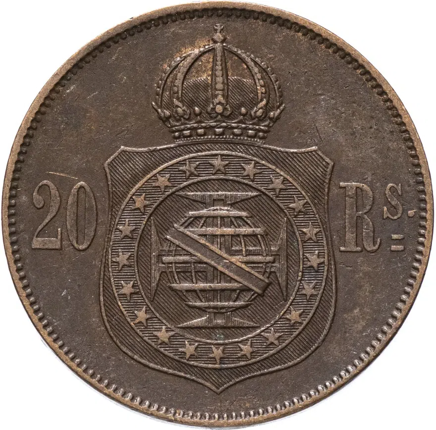 Бразилия 20 рейс (reis) 1869, аверс