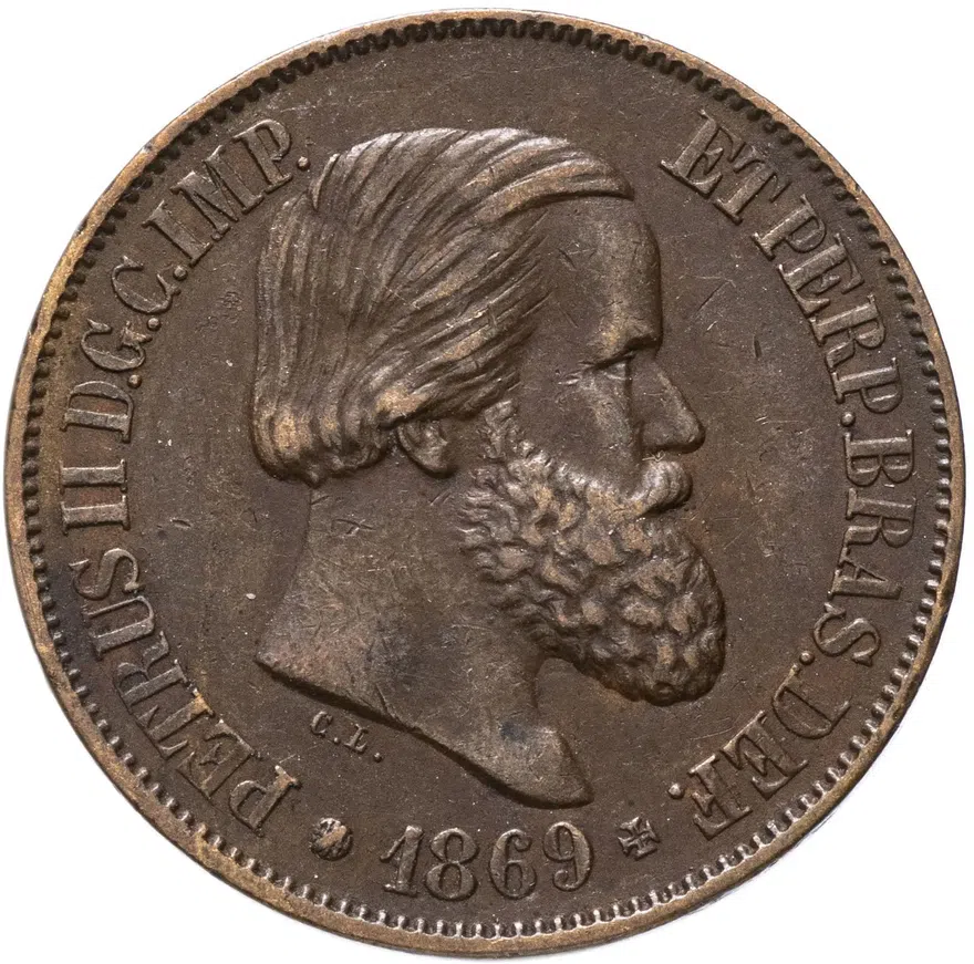 Бразилия 20 рейс (reis) 1869, реверс