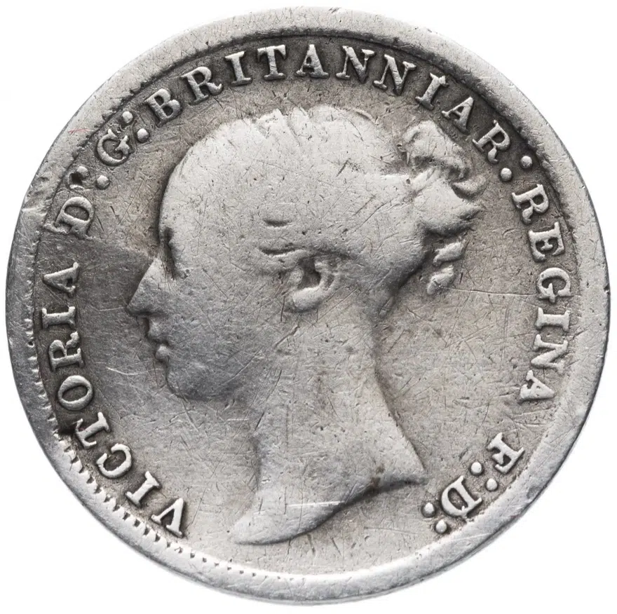 Великобритания 3 пенса (pence) 1871, реверс