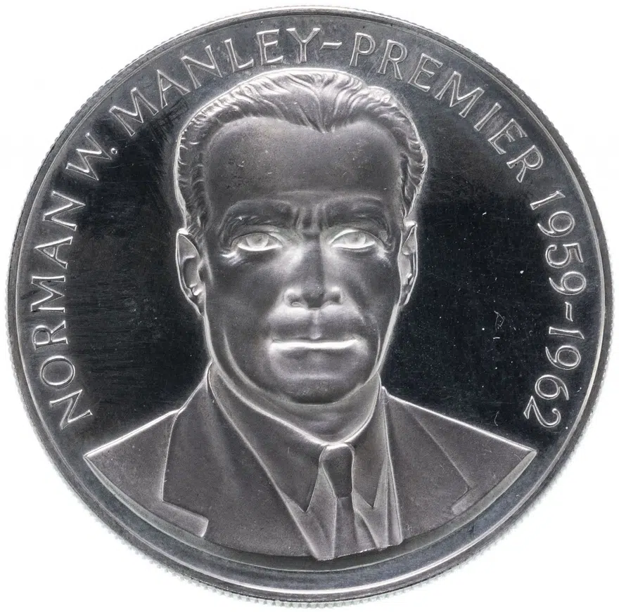 Ямайка 5 долларов (dollars) 1971  "Первый министр Ямайки - Норман Мэнли", реверс