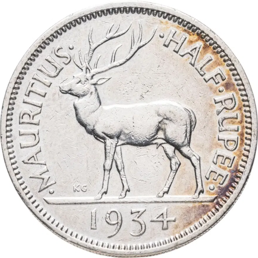Маврикий 1/2 рупии (rupee) 1934