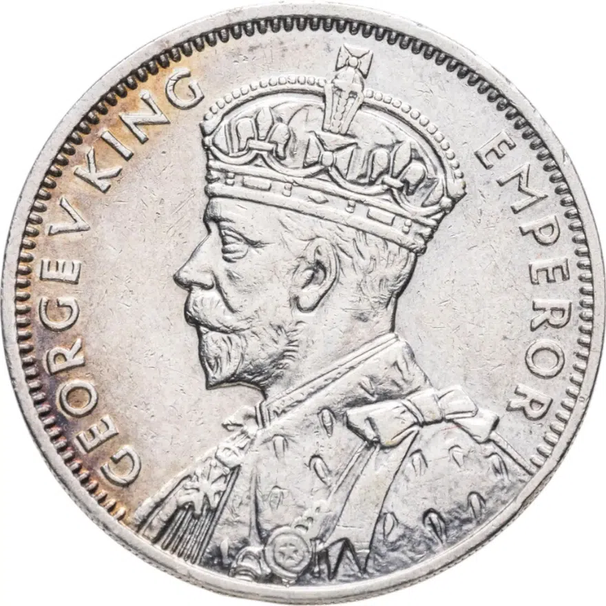Маврикий 1/2 рупии (rupee) 1934, реверс