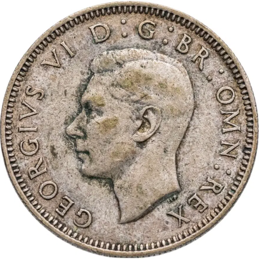 Великобритания 1 шиллинг (shilling) 1939  Английский шиллинг - лев, стоящий на короне, реверс