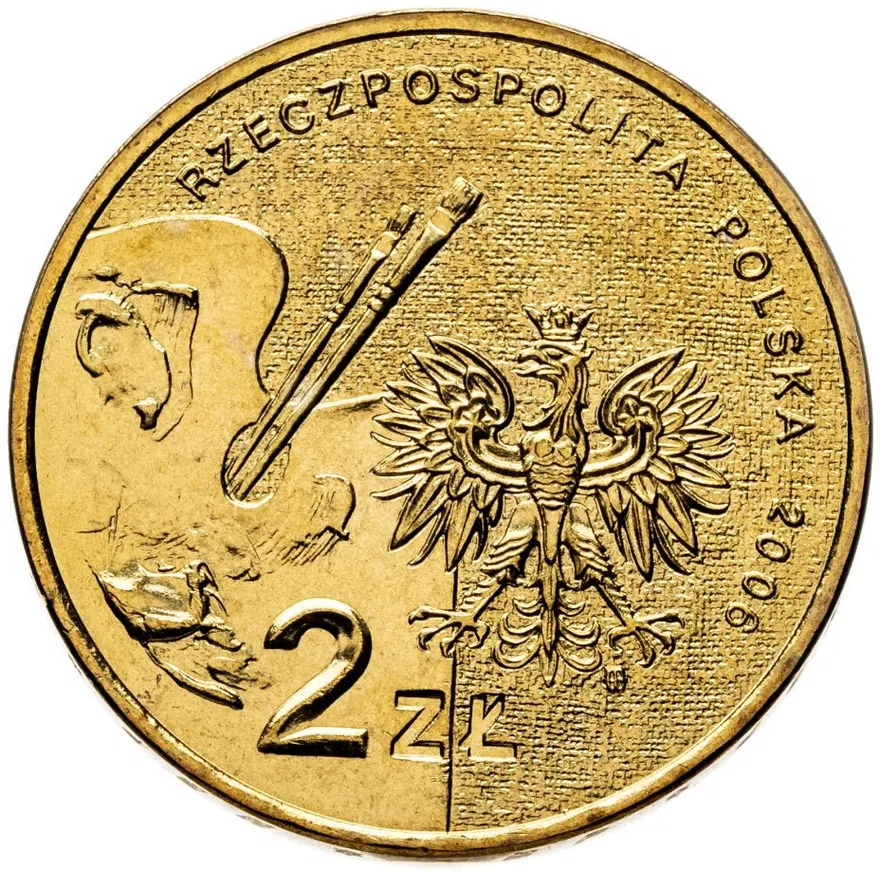 Польша 2 злотых (zlote) 2006  Художники Польши 19-20 века - Александр Герымский, аверс