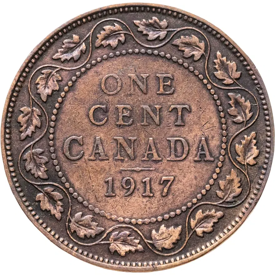 Канада 1 цент (cent) 1917, аверс