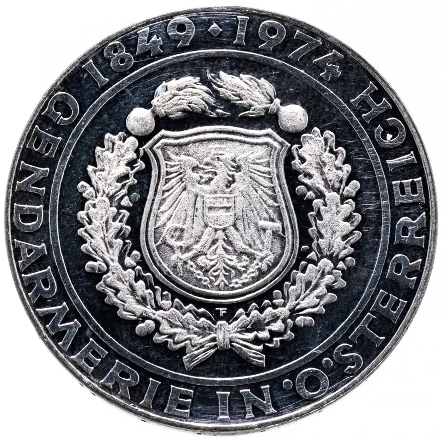 Австрия 50 шиллингов (shilling) 1974  125 лет австрийской полиции