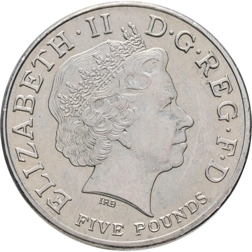 Великобритания 5 фунтов (pounds) 2004 "100 лет Англо-французскому «сердечному соглашению» (Антанта)"