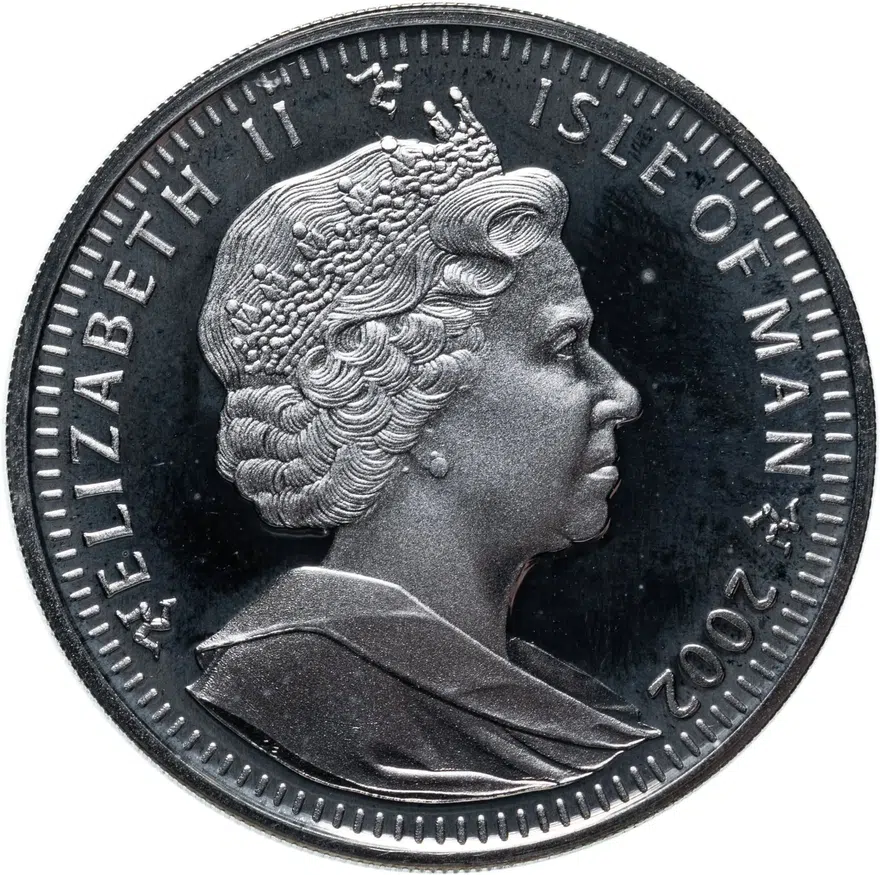 Остров Мэн 1 крона (crown) 2002  XIX зимние Олимпийские Игры, Солт-Лейк-Сити 2002 - Лыжный спорт, реверс