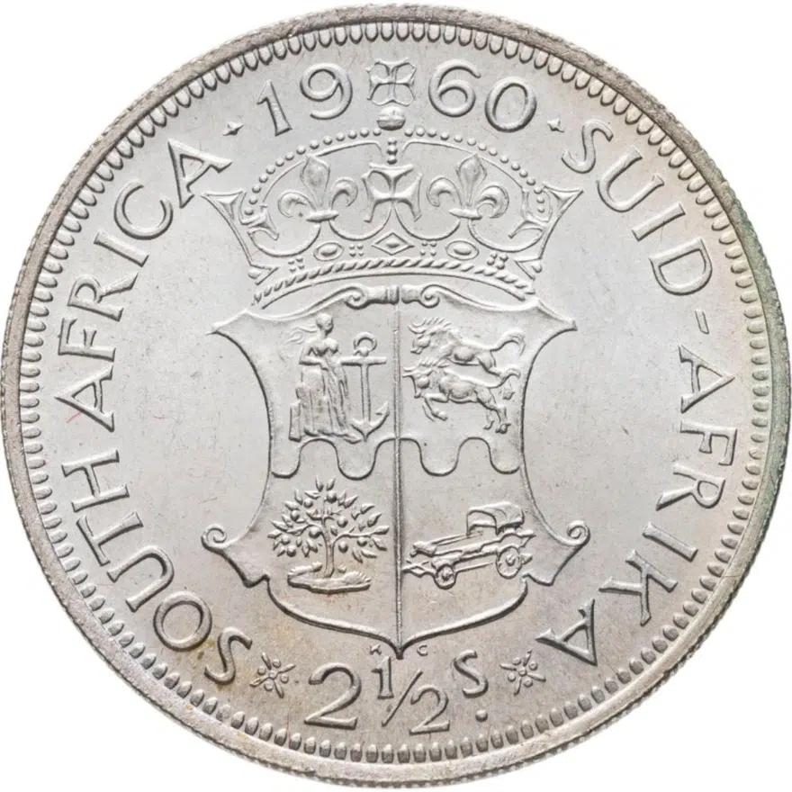 ЮАР 2 1/2 шиллинга (shillings) 1960, аверс