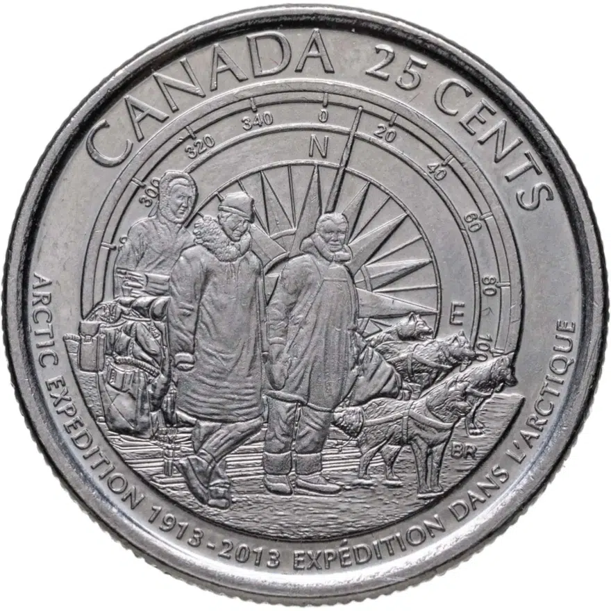 Канада 25 центов (cents) 2004 Столетие Канадской арктической экспедиции, реверс