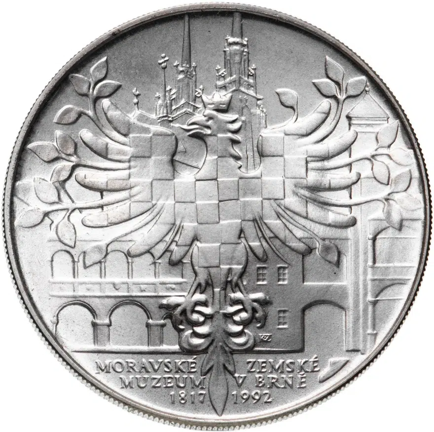 Чехословакия 100 крон (korun) 1992  175 лет Моравскому музею в Брно, аверс