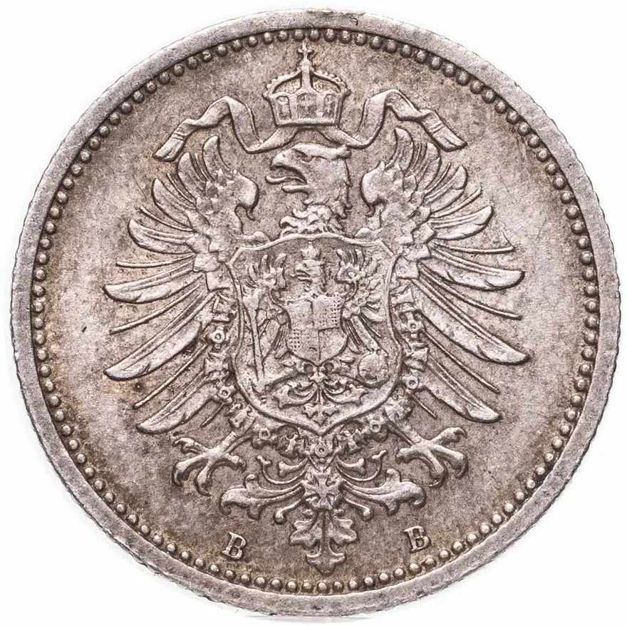 Германская империя 20 пфеннигов 1876 "B", реверс