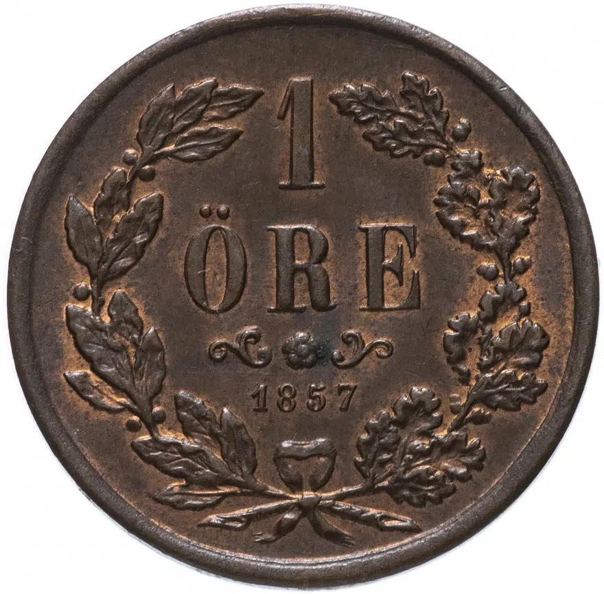 Швеция 1 эре (ore) 1857