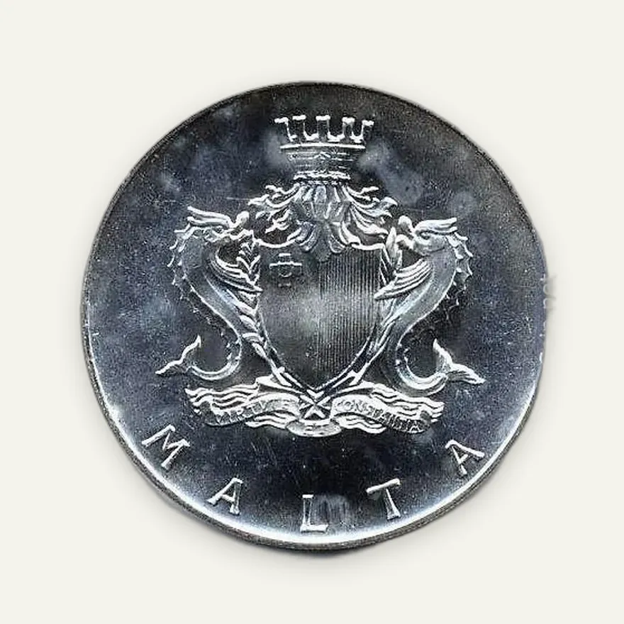 Мальта 2 лиры (liri) 1973 Ворота Мдины, реверс