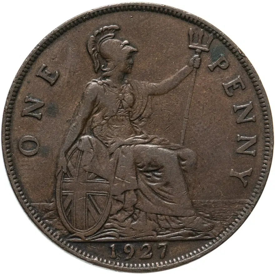 Великобритания 1 пенни (penny) 1927, реверс