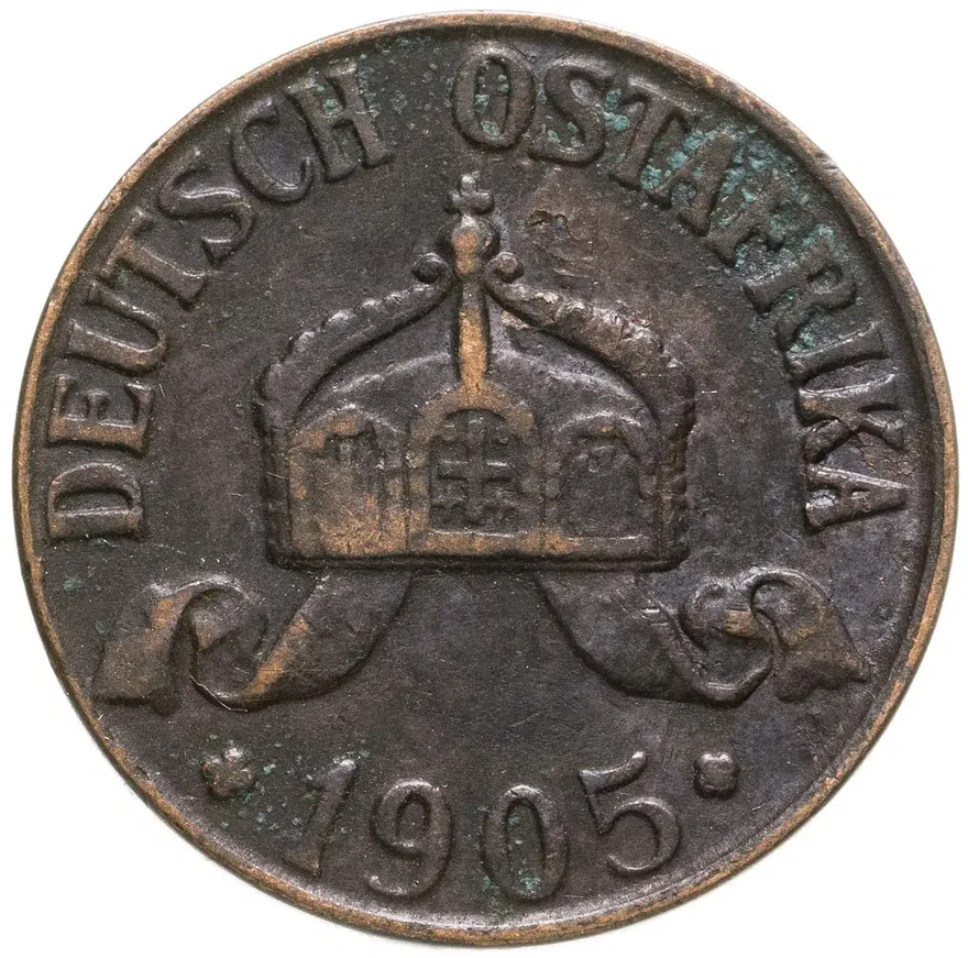 Германская Восточная Африка 1 геллер 1905 "J", реверс