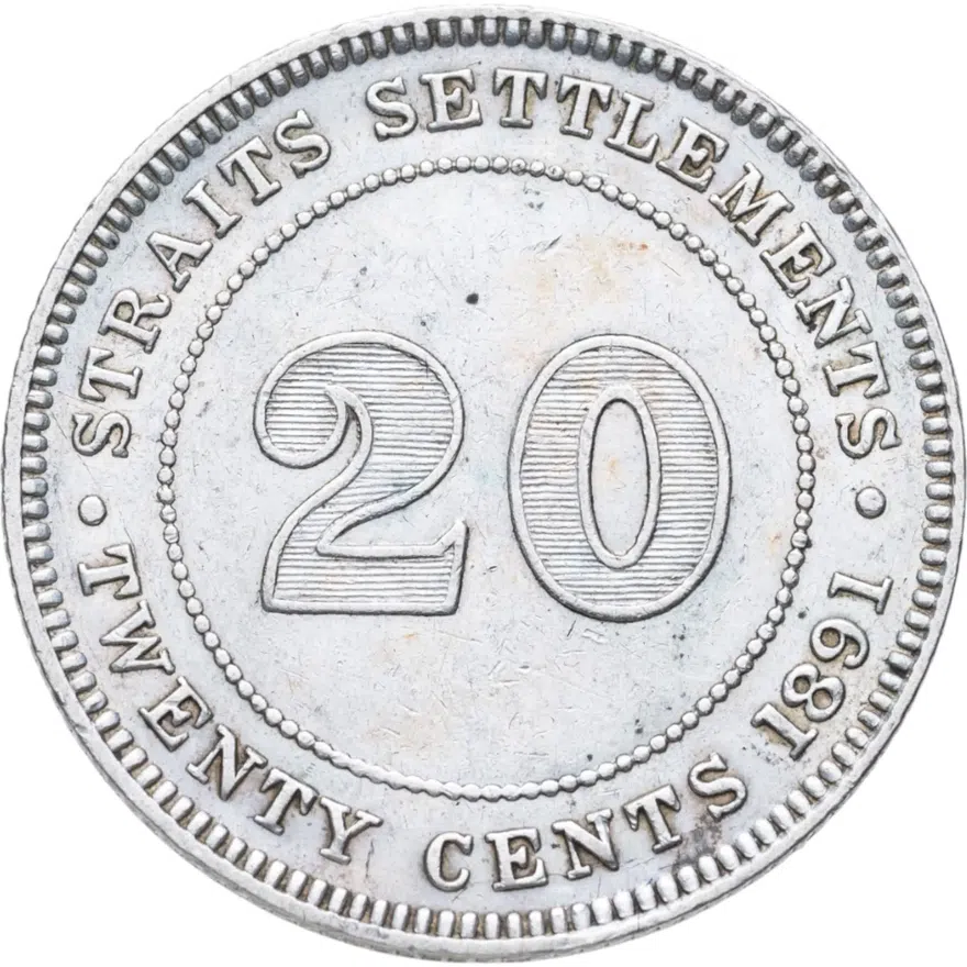 Стрейтс Сетлментс 20 центов (cents) 1891