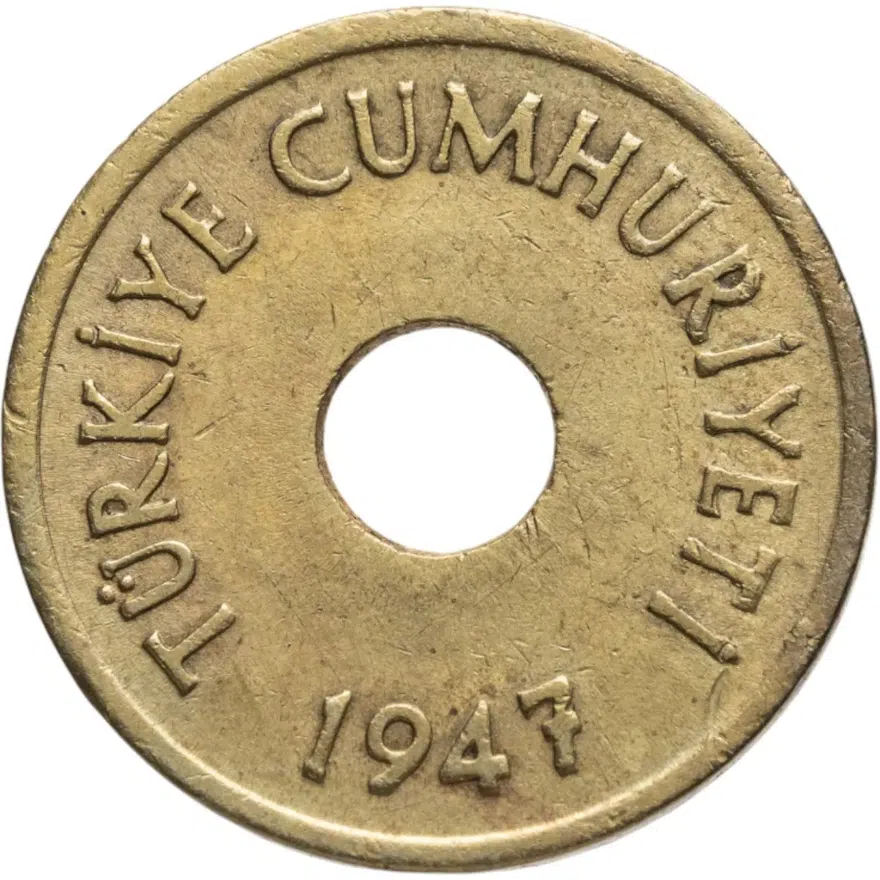 Турция 1 куруш (kurus) 1947, реверс