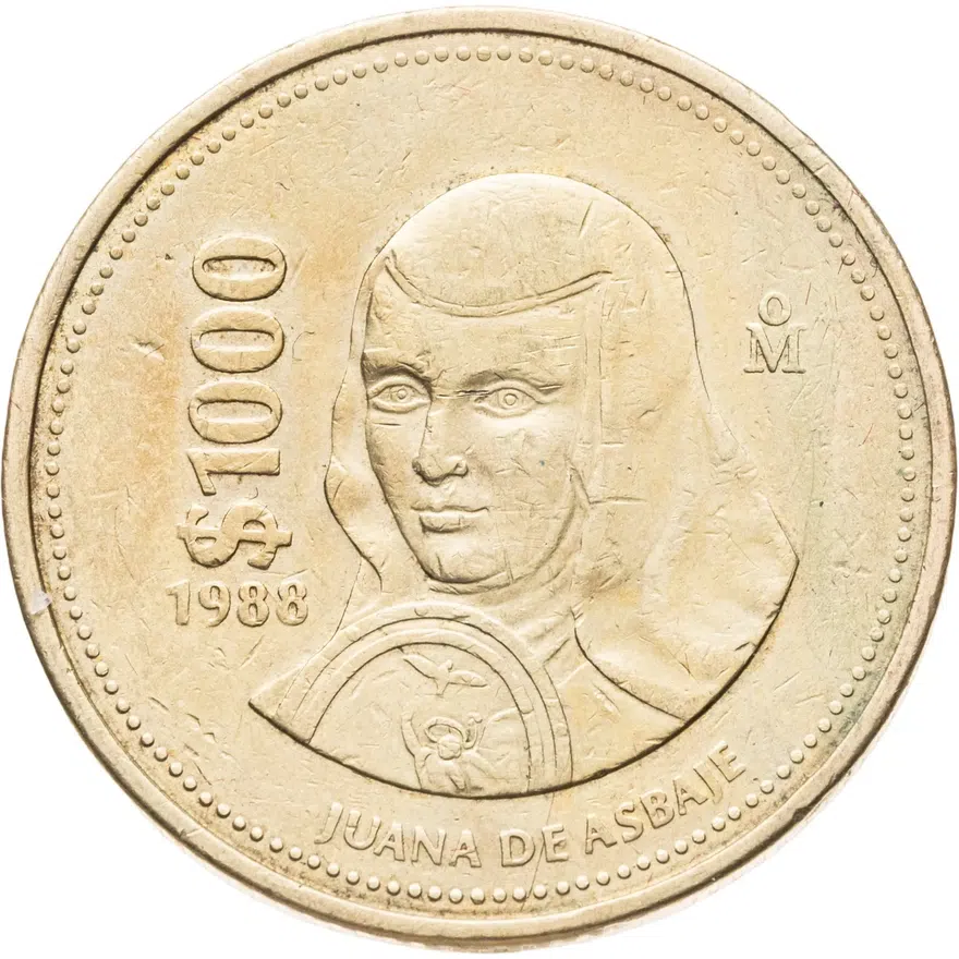 Мексика 1000 песо (pesos) 1988, аверс