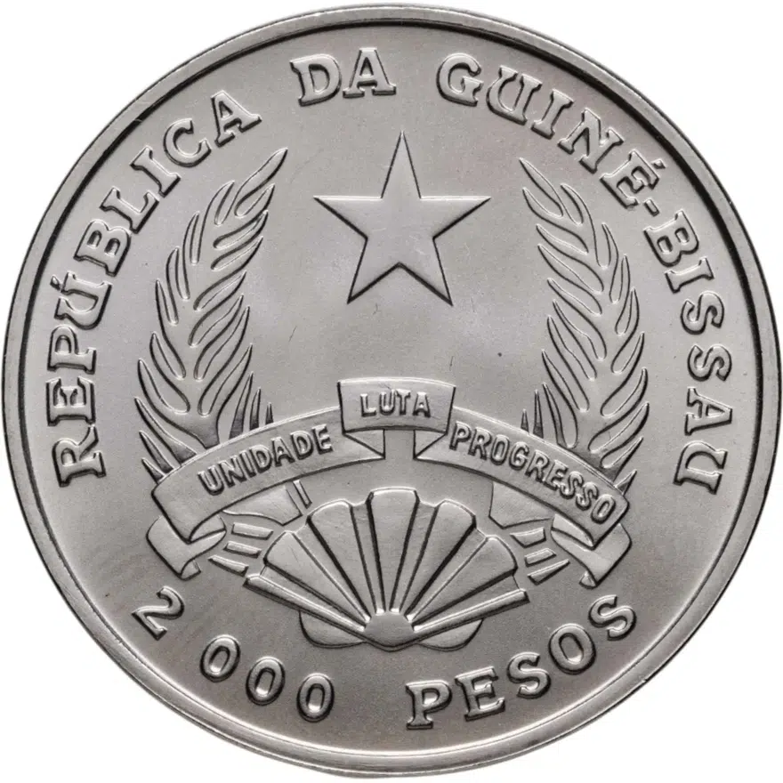 Гвинея-Биссау 2000 песо (pesos) 1991 XXV Летние Олимпийские игры, Барселона 1992 - Гандбол, реверс