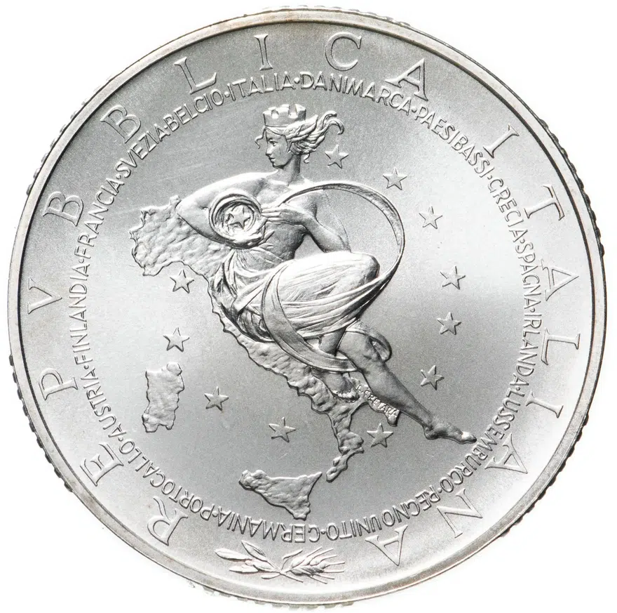 Италия 10 евро (euro) 2003  Председательство Италии в Совете ЕС, реверс