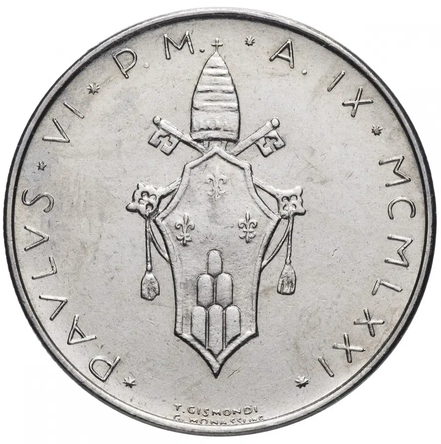Ватикан 100 лир 1972, реверс