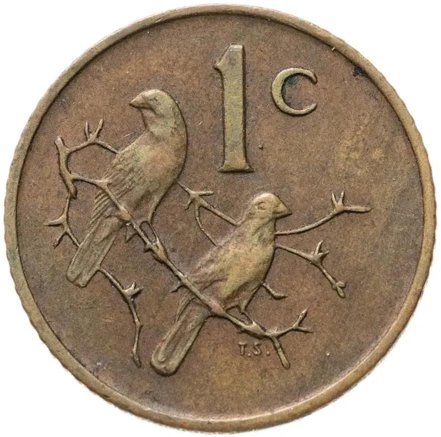 ЮАР 1 цент (cent) 1975, аверс
