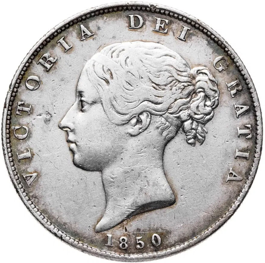 Великобритания 1/2 кроны (crown) 1850, реверс