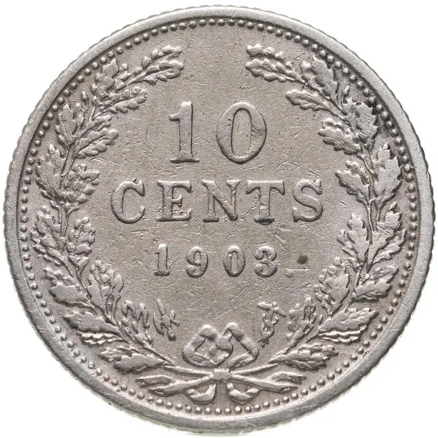 Нидерланды 10 центов 1903, аверс