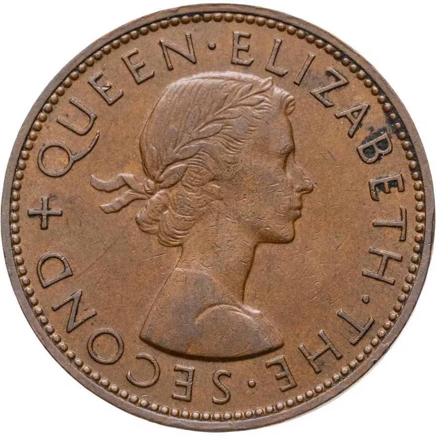 Новая Зеландия 1 пенни (penny) 1957, реверс
