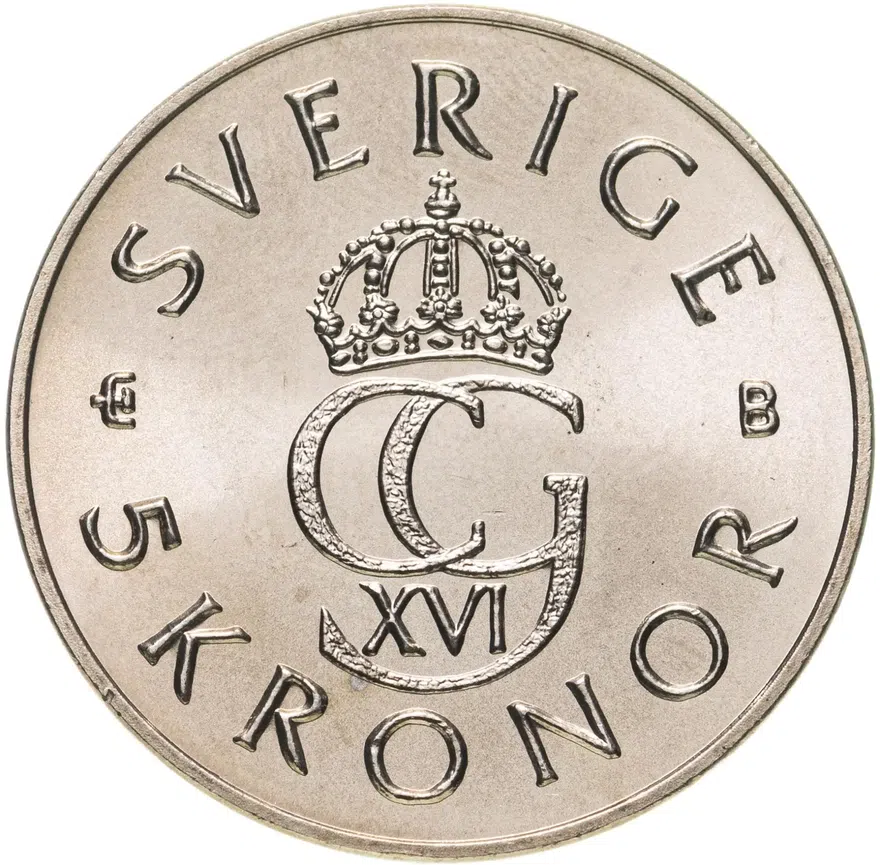 Швеция 5 крон (kronor) 1995  50 лет Организации Объединенных Наций (ООН)