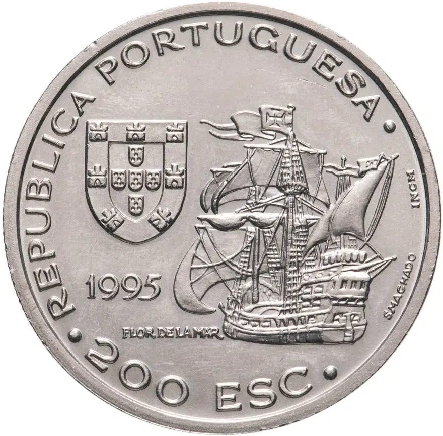 Португалия 200 эскудо (escudos) 1995  480 лет со дня смерти Афонсу де Албукерки, реверс
