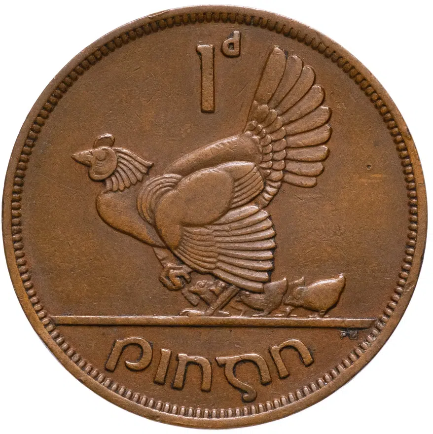 Ирландия 1 пенни (penny) 1942, реверс