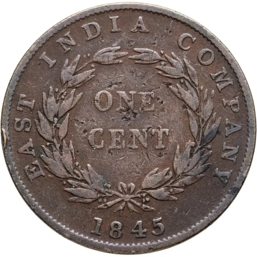 Стрейтс Сетлментс 1 цент (cent) 1845