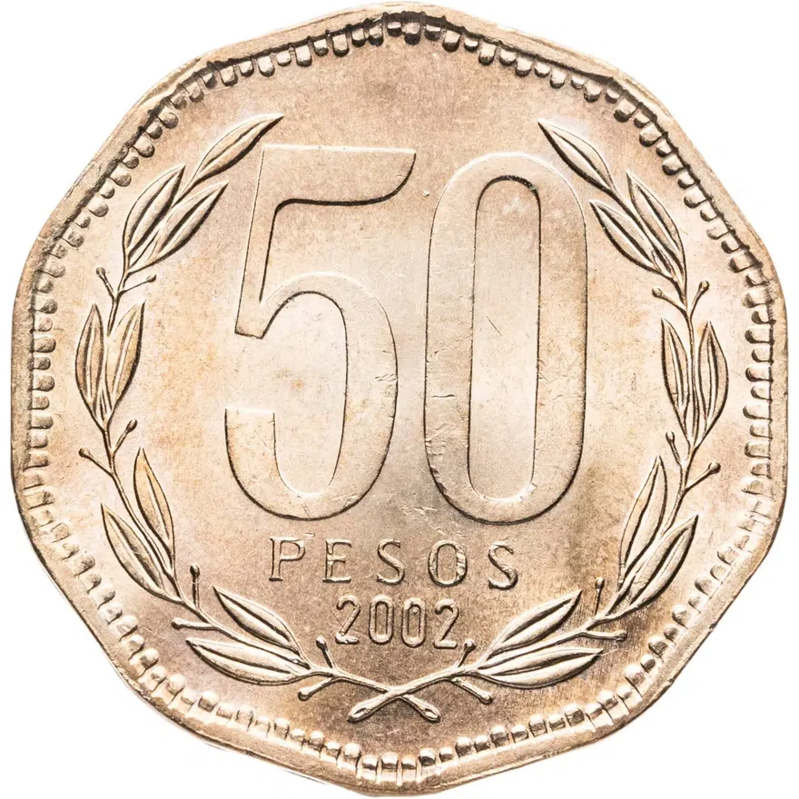 Чили 50 песо (pesos) 2002