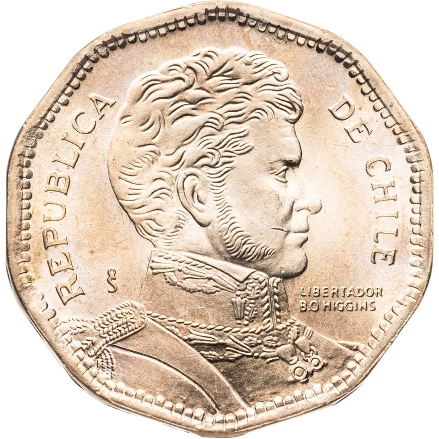 Чили 50 песо (pesos) 2002, реверс