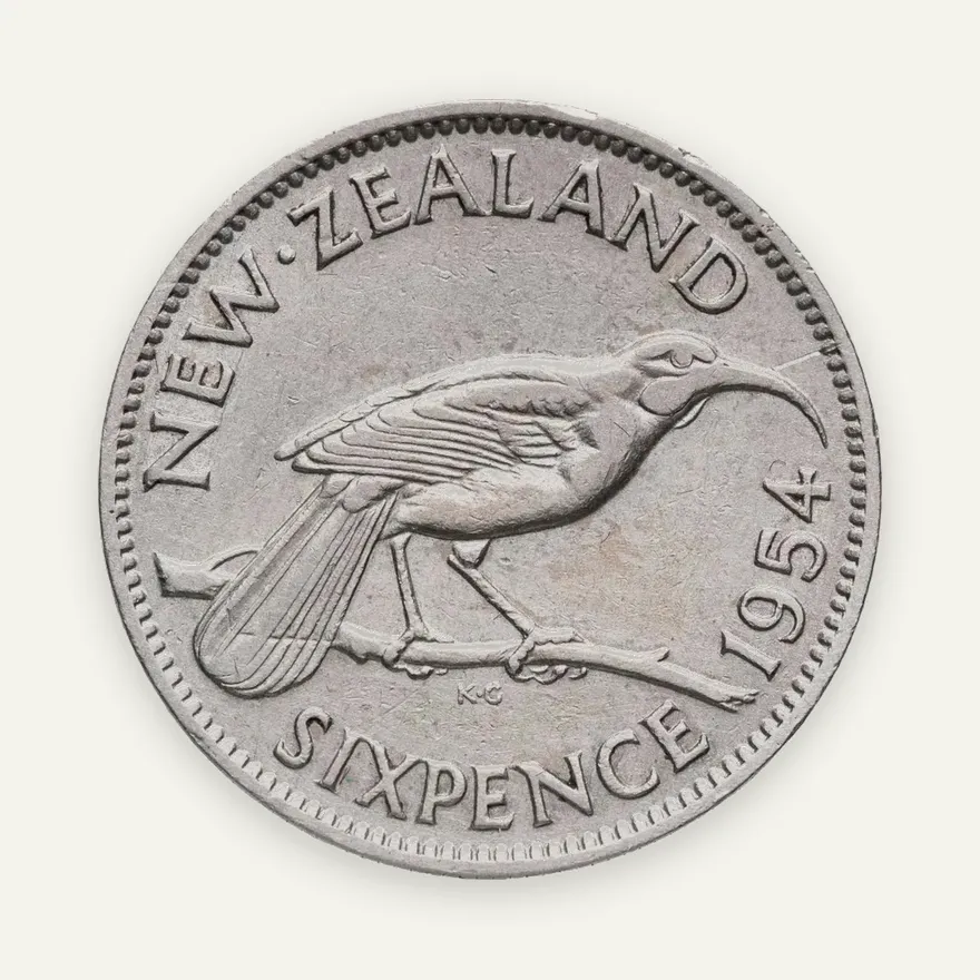 Новая Зеландия 6 пенсов (pence) 1954, аверс
