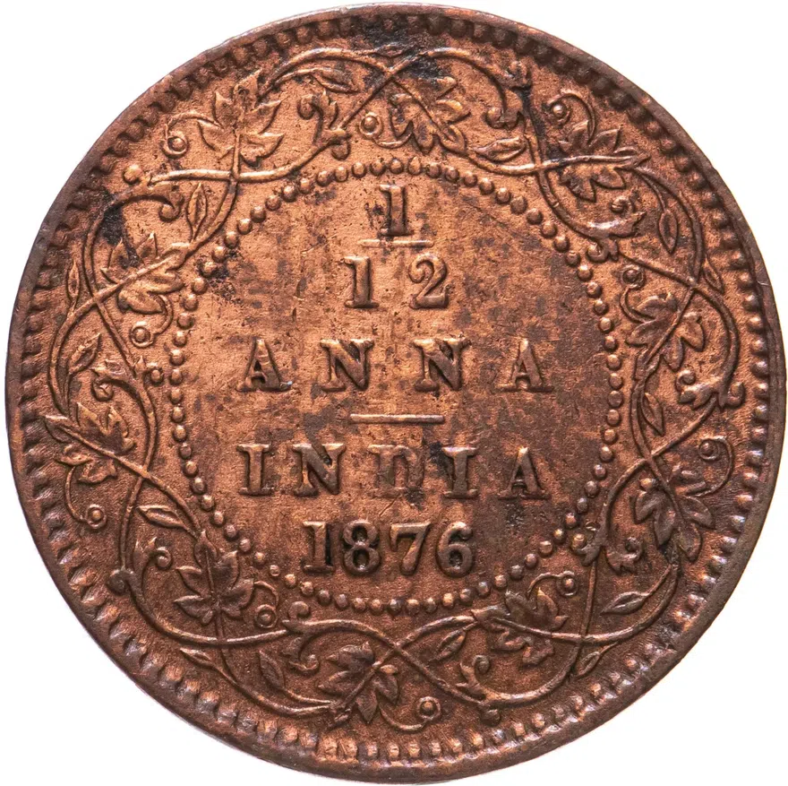 Индия (Британская) 1/12 анны (anna) 1876